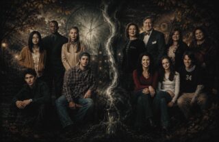 immagine misteriosa di una mamma per amica con i suoi personaggi e occulto